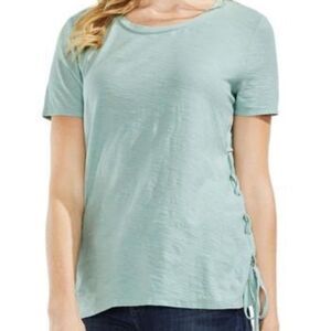 Vince Camuto Side Lace-Up Cotton Slub Top SP